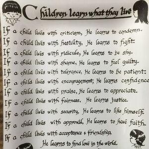 Children learn what they live (Dish glass tray)